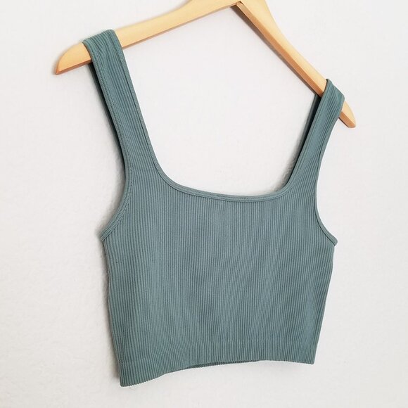 Zara Limitless Contour Collection Square Neckline Cropped Tank Top Seamless M/L - Picture 8 of 13